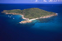 Aerial view of The Dogs (four small islands off Gorda Island), British Virgin Islands (BVI).