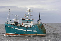 MFV "Excel", a fishing vessel at sea trawling for Prawns. April 2005.