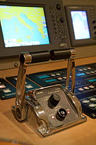 Cockpit of a Continential 80 motor yacht, designed and built at Cantieri CNM. Cannes, France.