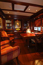180ft ketch "Adele" boasts a library with twin colour corrected computer screens.^^^ The 180-foot luxury ketch was designed by Andre Hoek and built by the famous Vitters Shipyard in Holland. It is own...