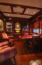 180ft ketch "Adele" boasts a library with twin colour corrected computer screens. ^^^ The 180-foot luxury ketch was designed by Andre Hoek and built by the famous Vitters Shipyard in Holland. It is ow...