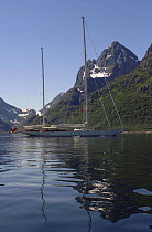 Superyacht "Adele" in the Lofoten Islands, Norway. ^^^ Adele is a 180-foot Andre Hoek designed yacht, built by the world renowned Vitters Shipyard in Holland. She is owned by Jan-Eric Osterlund. Non...