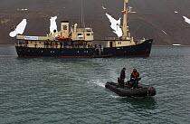 Old steam boat in Spitsbergen (also known as Svalbard), Norway. ^^^ The picture was captured while cruising in the area on the maiden voyage of superyacht Adele.