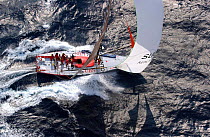 "Amer Sport One" racing into Syndey in fifth place at the end of Leg 2 Cape Town- Sydney during the Volvo Ocean Race, 2001.