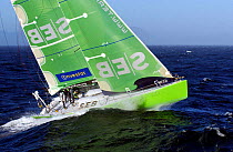 Team SEB in tough conditions off Cape of Good Hope, South Africa in Leg 2 of the Volvo Ocean Race, 2001-2002.