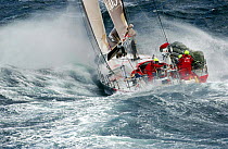 Amer Sport Too battle towards Hobart on leg 3 of the Volvo Ocean Race, 2001-2002.