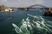 Illbruck Challenge finishes in Sydney in first place at the end of Leg 2, Cape Town Souuth Africa to Sydney Australia, during the Volvo Ocean Race, Dec 4 2001.