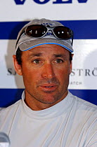 Skipper Kevin Shoebridge of "Team Tyco" arrives in Cape Town to finish forth on the first leg of Volvo Ocean Race, 2001-2002.