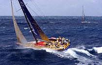 Assa Abloy and News Corp towards Hobart on leg 3 of the Volvo Ocean Race, 2001-2002.