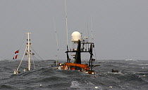 MFV "Demares" dipped in the trough of a wave during moderate swells in the North Sea. November 2006.
