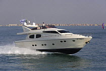 Technema 65 motoryacht, built at the Rizzardi boatyard, cruising in the Mediterranean, Italy.