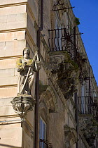 Saint decorating a building in the old town of Ragusa, known as Ragusa Ibla. The word "Ibla " comes from "monti Iblei", which are the mountains around Ragusa, Italy. ^^^Ragusa Ibla has become a major...