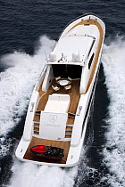 Velvet 83', a luxurious motoryacht model from boatbuilders Cantieri Tecnomar, with a jetski on board, Viareggio, Italy.