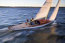 30ft "Water Witch" 48 sailing on Narragansett Bay, Rhode Island, USA. Although modern, the Water Witch is based on a 1937 Knud Reimens classic design of the same name. ^^^Approximately 60 square metre...