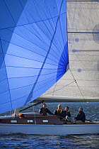 30ft Water Witch 48 sailing on Narragansett Bay, Rhode Island, USA. Although modern, the Water Witch is based on a 1937 Knud Reimens classic design of the same name. ^^^Approximately 60 square metres...