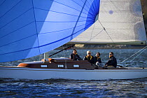 30ft "Water Witch" 48 sailing on Narragansett Bay, Rhode Island, USA. Although modern, the Water Witch is based on a 1937 Knud Reimens classic design of the same name. ^^^Approximately 60 square metre...