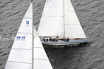 "Nefertiti" and "Columbia" racing during the 12 Metre World Competition 2005, Newport, Rhode Island, USA.