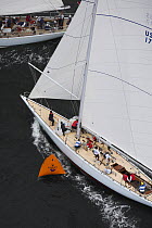 "Weatherly" rounding the mark at the 12 Metre World Competition 2006, Newport, Rhode Island, USA.