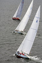 "American Eagle", "Columbia" and "Weatherly" racing during the 12 Metre World's Competition 2005, Newport, Rhode Island, USA.