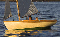 Cat rigged 12.5ft Herreshoff dinghy "Grace", sailed by Adrian van der Wal, Newport, Rhode Island, USA.