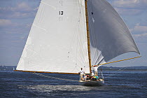 Classic yacht "Chips" racing downwind during 2005 Museum of Yachting Classic Yacht Regatta, Newport, Rhode Island, USA.