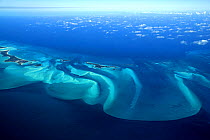 Aerial view of Exuma, part of the chain of 365 islands that form the Bahamas.