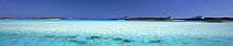 A panoramic seascape of Exuma, part of the chain of 365 islands that form the Bahamas.