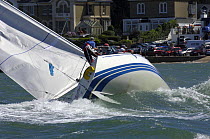 Mike Tattersall's X-99 "Electra" looses control off Cowes during a breezy Skandia Cowes Week, Solent, UK, day 2 July 30, 2006.