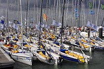 SB3 fleet moored at Shepards Wharf during Skandia Cowes Week, UK, 2006.