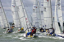 Racing in the SB3 Fleet during Skandia Cowes Week, UK, day 4 August 1, 2006.