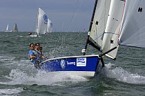 Laser SB3 with Russell Peters during Skandia Cowes Week, Solent, UK, day 1 July 29, 2006.