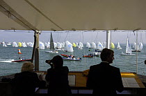 Race Officers on the Royal Yacht Squadron Platform during Skandia Cowes Week, Solent, UK day 7 August 4, 2006.