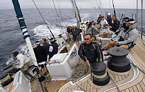 115ft Classic yacht "Sojana" competing in Les Voiles de Saint Tropez, France October 2006. "Sojana" is a 115ft superyacht that was launched in September 2003 and heralded a new wave in cruiser design....