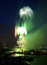 Cowes Week fireworks. The last Friday night of every Cowes Week, a huge firework display is put on, with the fireworks being let off from barges moored in the Solent just off the Royal yacht Squadron.