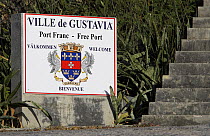 Welcome to the Village of Gustavia sign, St. Barthélemy, Caribbean.