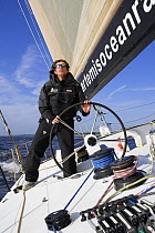 Skipper Brian Thompson, at the helm of Open 60 "Artemis Ocean Racing".