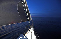 Overlooking the bowsprit on "Maximus" to the open waters beyond, during the 2006 Newport to Bermuda Race.