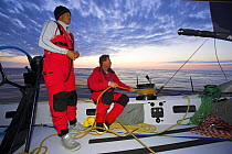 The crew onboard "Maximus" at dawn during the 2006 Newport to Bermuda Race.