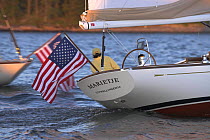 A Morris 42, "Marietje", cruising in the evening, Newport, Rhode Island, USA.