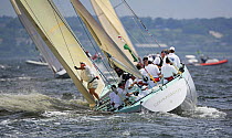 12m yacht, "Courageous" during a race.