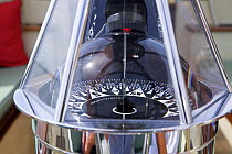 Compass detail aboard a cruising yacht. Rhode Island, USA.