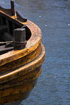 Old clinker boat at the Newport Wooden Boat Show, Rhode Island.