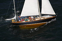Classic yawl sailing on Narragansett Bay, Rhode Island.