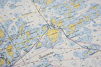 Marine chart of the Finnish Archipelago, Finland.