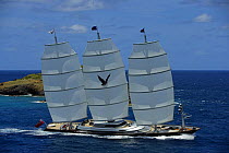 Megayacht "Maltese Falcon" during the St Barth's Bucket 2007, St Barthelemy, Caribbean. Property released.