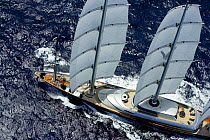 Aerial view of megayacht ^Maltese Falcon^ during the St Barth's Bucket 2007, St Barthelemy, Caribbean. Property released.