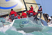 One-design class yacht during a race, Key West Race Week 2006, Florida, USA.