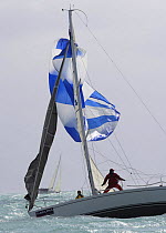 Spinnaker flying during a one-design class race, Key West Race Week 2006, Florida, USA.