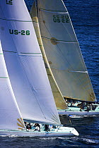 Courageous and Intrepid racing in the 2006 12 Metre North American Championships, Newport, Rhode Island, USA.