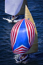 Freedom in the lead racing downwind in the 2006 12 Metre North American Championships, Newport, Rhode Island, USA.